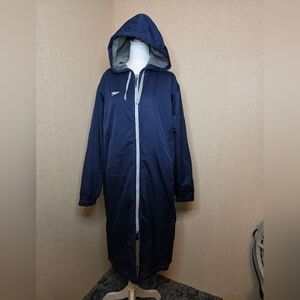 Speedo Adult Unisex Fleece Lined Dual Zipper Hooded Swim Sports Parka SZ: Small